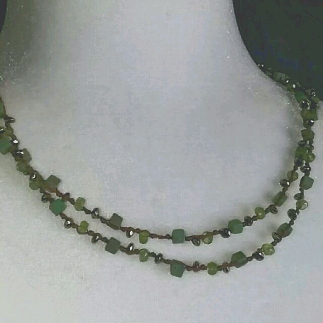 Green Garnet, Turquoise And Pyrite.